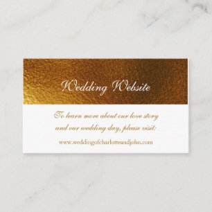 Cartão De Informações Site de Casamento Royal White Ouro Shiny