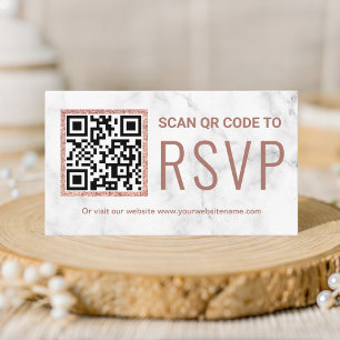 Cartão De Informações Site de Casamento RSVP de Código QR de Código de R