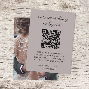 Cartão De Informações Site de Casamento RSVP de Fotos Minimalista do C