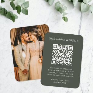 Cartão De Informações Site de Casamento   RSVP de Fotos Minimalista do C