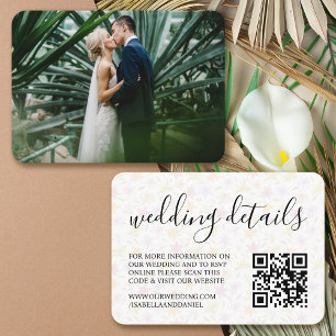 Cartão De Informações Site de Casamento RSVP QR Code Tropical Lily Pho