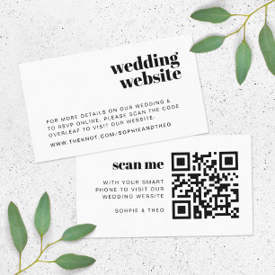 Cartão De Informações Site de Casamento RSVP Verificável Código QR R