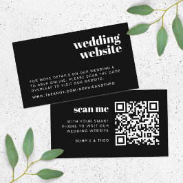 Cartão De Informações Site de Casamento | RSVP Verificável Código QR Ret