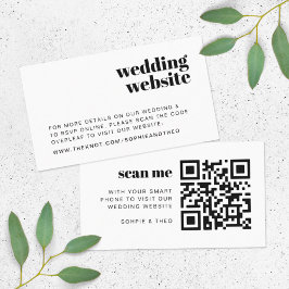 Cartão De Informações Site de Casamento | RSVP Verificável Código QR Ret