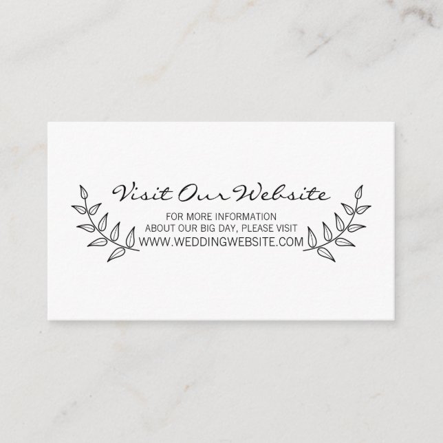 Cartão De Informações Site de Casamento Rustic Laurels (Frente)