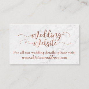 Cartão De Informações Site de Casamento Script de cobre com mármore br