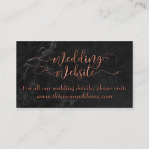 Cartão De Informações Site de Casamento Script de cobre com mármore pr