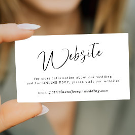 Cartão De Informações Site de casamento simples e elegante