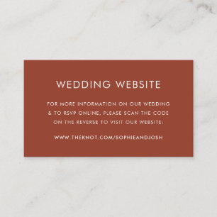 Cartão De Informações Site de Casamento Terracotta - Laranja Queimada