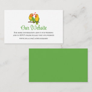 Cartão De Informações Site de Detalhes de Casamento de Pássaros do Amor