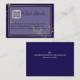 Cartão De Informações Site de DETALHES de GIFTS RSVP de CÓDIGO QR de Cas