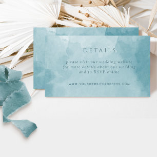 Cartão De Informações Site de Detalhes do Casamento de Aquarela de Vidro
