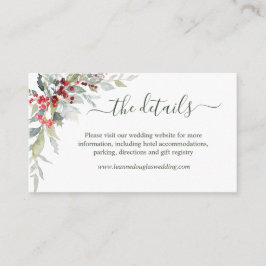 Cartão De Informações Site de Detalhes do Casamento de Foliage de Winter