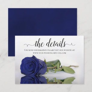 Cartão De Informações Site de Detalhes do Casamento do Rosa Azul Elegant