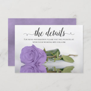 Cartão De Informações Site de Detalhes do Casamento do Rosa Roxo lavanda