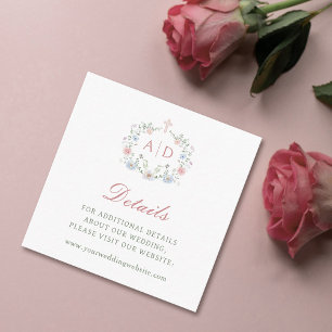 Cartão De Informações Site de Detalhes do Casamento Religioso de Quadro 