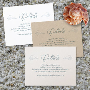 Cartão De Informações Site de Detalhes do Casamento Whelk Shells Enclosu