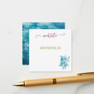 Cartão De Informações Site de Foto do Oceano Rosa Azul Floral Azul Moder