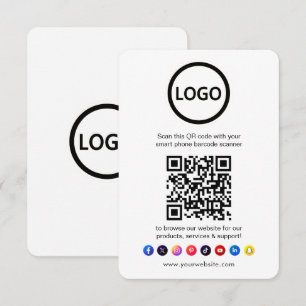Cartão De Informações Site de Negócios Código QR Me Siga Mídias Sociais