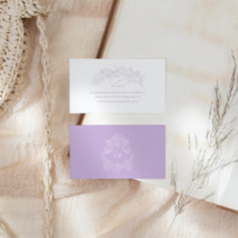 Cartão De Informações Site de Noivado Victorian Lavender Crest