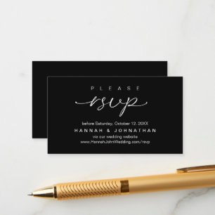 Cartão De Informações Site de RSVP de casamento moderno online