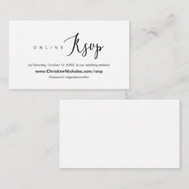 Cartão De Informações Site de RSVP Online de Casamento Moderno,