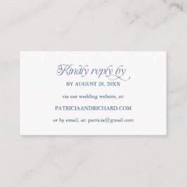 Cartão De Informações Site de RSVP Online Minimalista Azul Cobalto para 