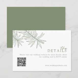 Cartão De Informações Site/Detalhes do Casamento Verde do Chic Modern Sa