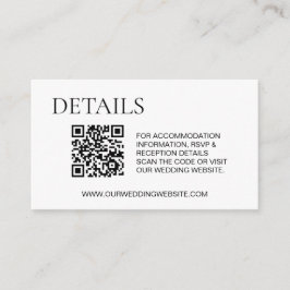 Cartão De Informações Site do código QR RSVP de Alojamento de Detalhes S