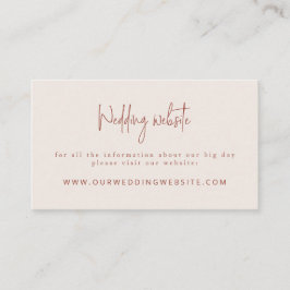 Cartão De Informações Site do Script Font Terracotta & Cream Wedding