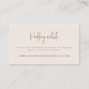 Cartão De Informações Site do Script Font Terracotta & Cream Wedding