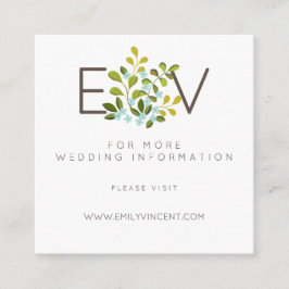 Cartão De Informações Site do Suite Floral de Casamento de Jardim de Ver