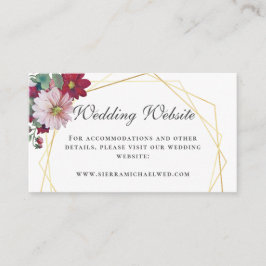 Cartão De Informações Site Dourado Casamento Branco Blush Burgundy