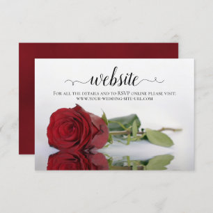 Cartão De Informações Site Elegante de Casamento de Rosas vermelhas Long
