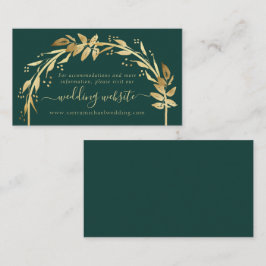 Cartão De Informações Site Elegante Emerald Green Dourado Arch