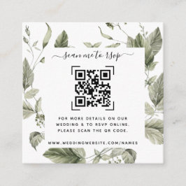 Cartão De Informações Site Greenery Wedding | Código QR