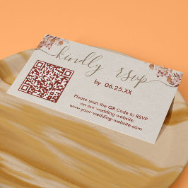 Cartão De Informações Site on-line RSVP de Casamento Boêmico com código 