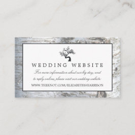 Cartão De Informações Site Rustic Silver Birch Tree Wedch