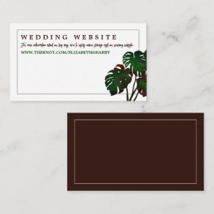 Cartão De Informações Site Tropical Monstera Beach Wedding