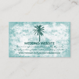 Cartão De Informações Site Tropical Palm Tree Beach Wedding