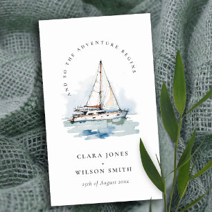 Cartão De Informações Sítio de Casamento de Casamento de Saída de Yacht