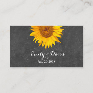Cartão De Informações Sítio Web de Casamento de Chalkboard de Girassol I