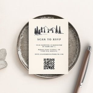 Cartão De Informações Sketch Wedch QR Code Website RSVP