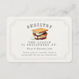 Cartão De Informações Smores Quedas de Bolo Fora do Registro de Brancas