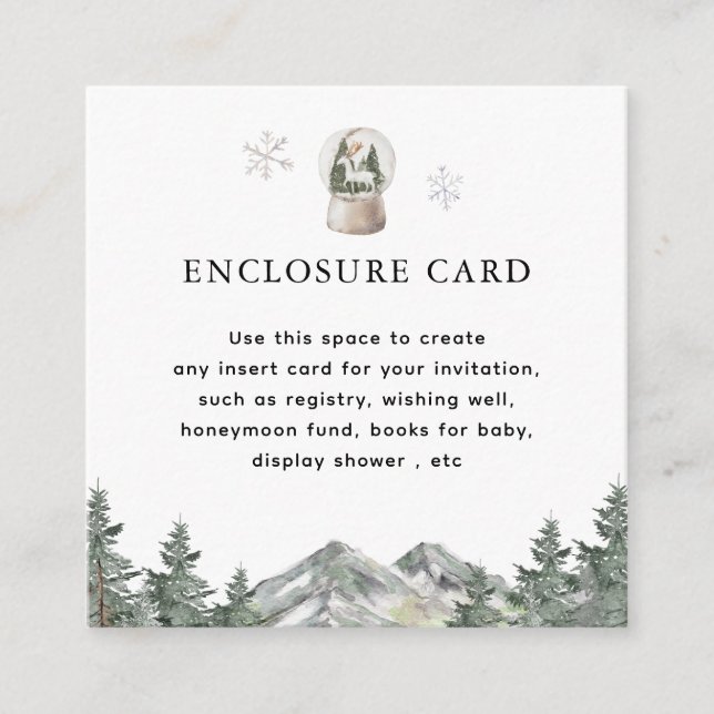 Cartão De Informações Snow Globe Winter Maravilhosa Costume de Aniversár (Frente)