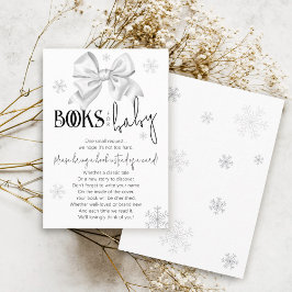 Cartão De Informações Snow In Love Bow Winter Books for Baby Shower