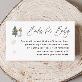 Cartão De Informações Snowflake Montanha Chá de fraldas Book Pedido