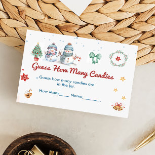 Cartão De Informações Snowman De Natal Adivinha Quantas Canções