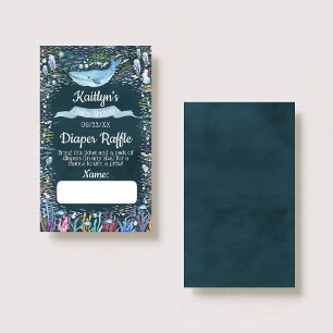 Cartão De Informações Sob O Bilhete Da Fralda De Chá de fraldas Marinha