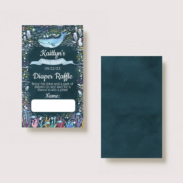 Cartão De Informações Sob o Bilhete de Fralda do Mar Raffle (Criador carregado)